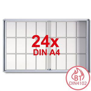 Showdown-Displays Schaukasten SL-Linie, B1, innen, 24 x A4, magnetisch, abschließbar, schwer entflammbar