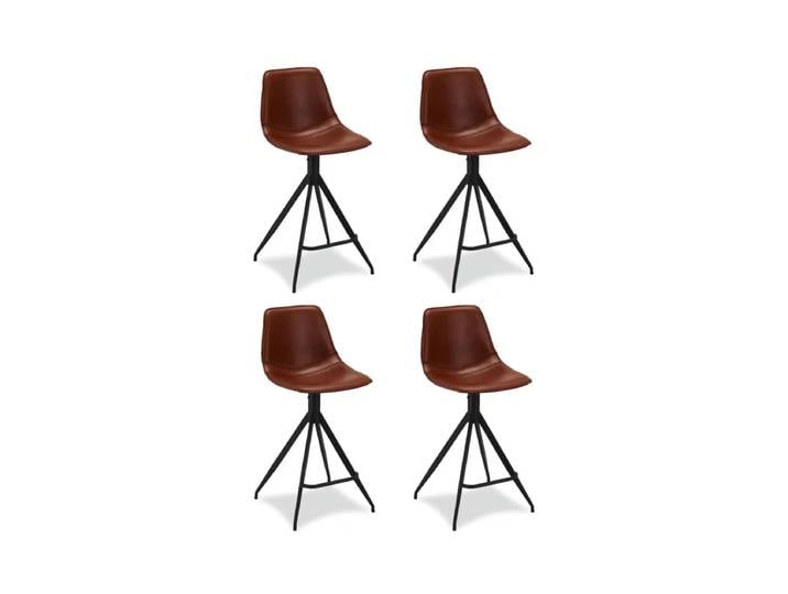 4er Set Barhocker Isabel - Drehbar, Kunstleder Cognacbraun