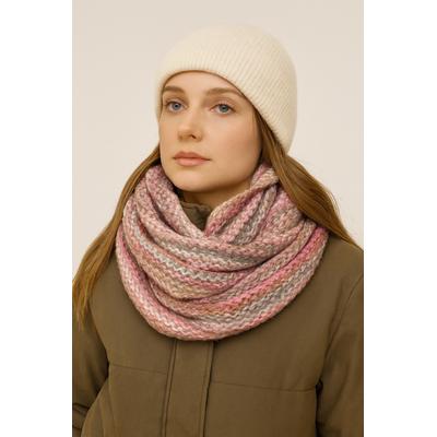Strickschal "Strickloop", Damen, rosa (pastell), Polyacryl, COLLEZIONE ALESSANDRO, gestreift, Basic, Modetücher, Made in Italy, in tollen Farben