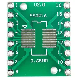 SMD Breakout Adapter für SOP16 / SSOP16 / TSSOP16, 16 Pin, 0,65mm / 1,27mm