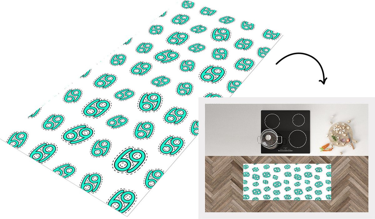 KitchenYeah Keukenloper Kreeft Zodiac Design Vinyl B/D: 120 x 50 cm