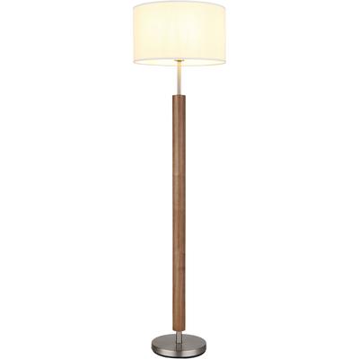 NOWA Stehlampe "MILA", braun (nickelfarben matt), 1, Ø 40cm H: 150cm, 1 Stk., Leuchten, Dunkles Holzelement, zeitloses Design, Stehlampe