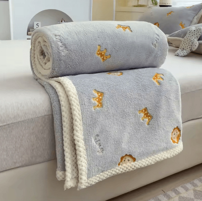 Inspire Curations Soft Coral Fleece Multifunctional Nap Blanket gray other