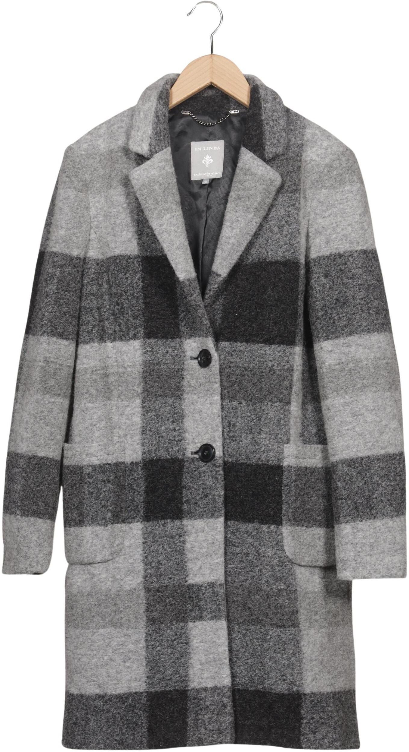 In Linea Damen Mantel, Grau, Gr. EU 36, Synthetik / Wolle - Second Hand