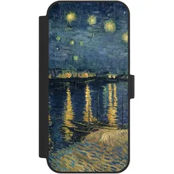Nivocase Klapphülle für Apple iPhone 15 Plus Handyhülle aus Kunst Leder NIVOflip schwarz Kunst Malerei (Apple iPhone 15 Plus), Smartphone Hülle, Schwarz
