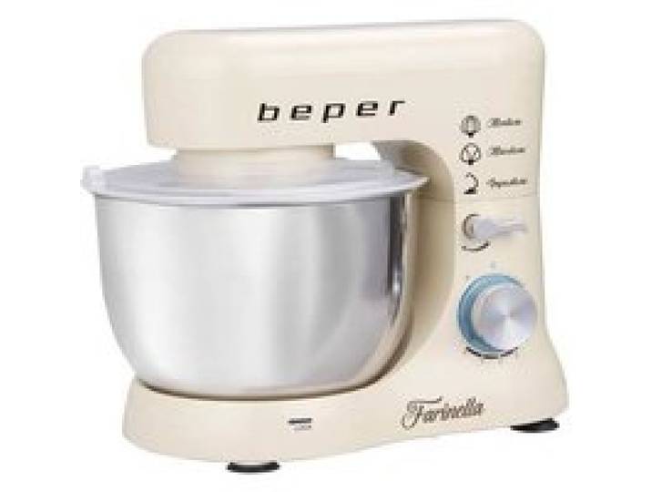 Beper BP.200 Robot Pâtissier Planétaire 1000W Bol Inox 4 5L 8 Vitesses Batteur Crochet Crème