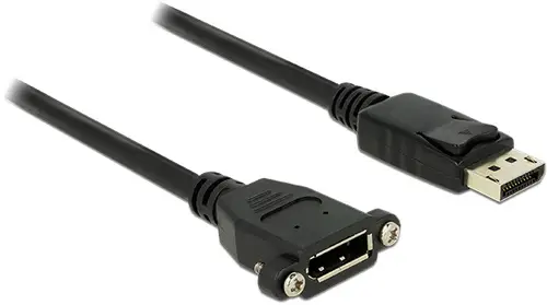 Delock DisplayPort Anschlusskabel DisplayPort Buchse, DisplayPort Stecker 1m Schwarz 85114 vergoldete Steckkontakte, 4K UHD