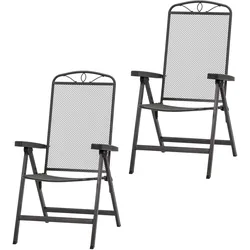 Gartenklappsessel-Set Elda 2-tlg. Anthrazit Hochlehner