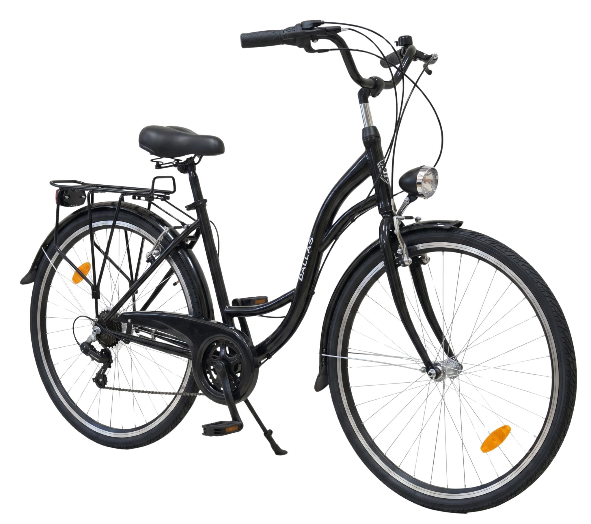 Dallas Bike Fahrrad - Damenfahrrad 28 Zoll - Shimano 7-Gang - Rahmen M 18" - Schwarz