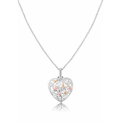 Kette mit Anhänger ENGELSRUFER "With love KETTE LEBENSBAUM HERZ", rosa (silber, 925, goldfarben, roségoldfarben), Halsketten, Damen, Silber 925 (Sterlingsilber), L: 50