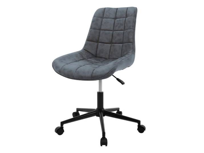 Chaise de bureau à roulettes anthracite avec revêtement en similicuir et piètement métallique ML-Design