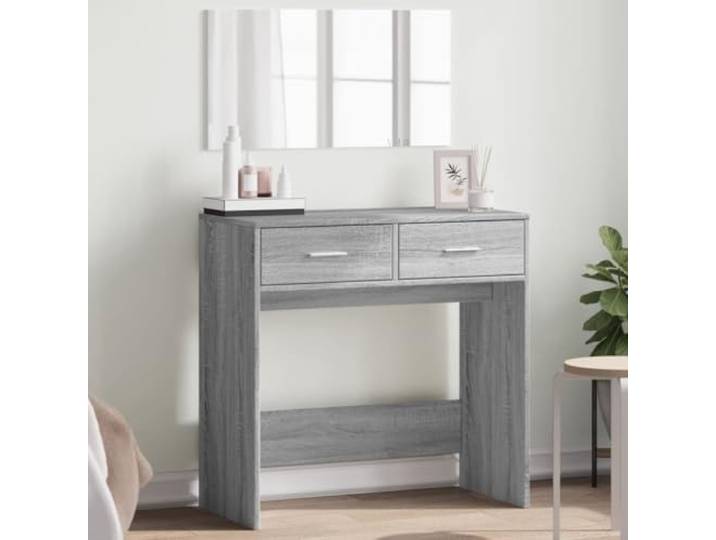 HKQWPBF Schminktisch mit Spiegel Grau Sonoma 80x39x80 cm Holzwerkstoff Stauraum für Beauty-Utensilien, modernes Design, gerade Linien, robuste Konstruktion
