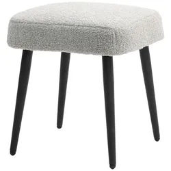 HOMCOM HOMCOM Fußhocker Sitzhocker Quadratischer Schminkhocker mit Kaschmir-Optik