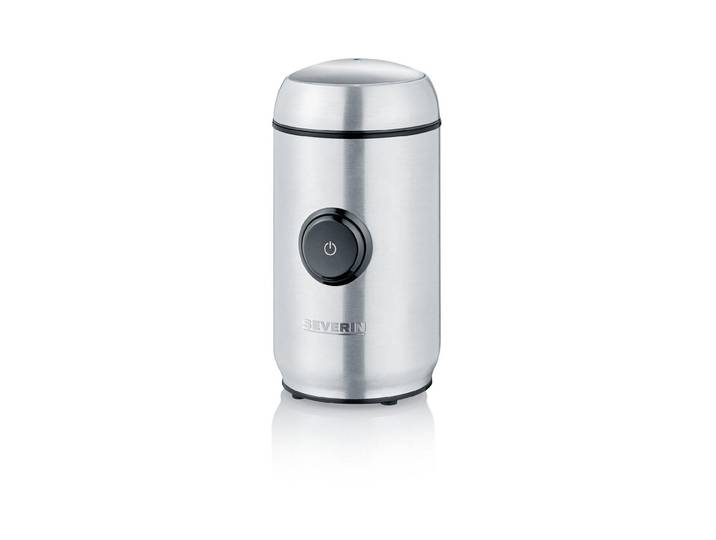 Kaffeemühle SEVERIN KM 3879 , silber (silberfarben), B:9,1cm H:17,5cm T:9,1cm, Kaffeemühlen, Kaffeemühle