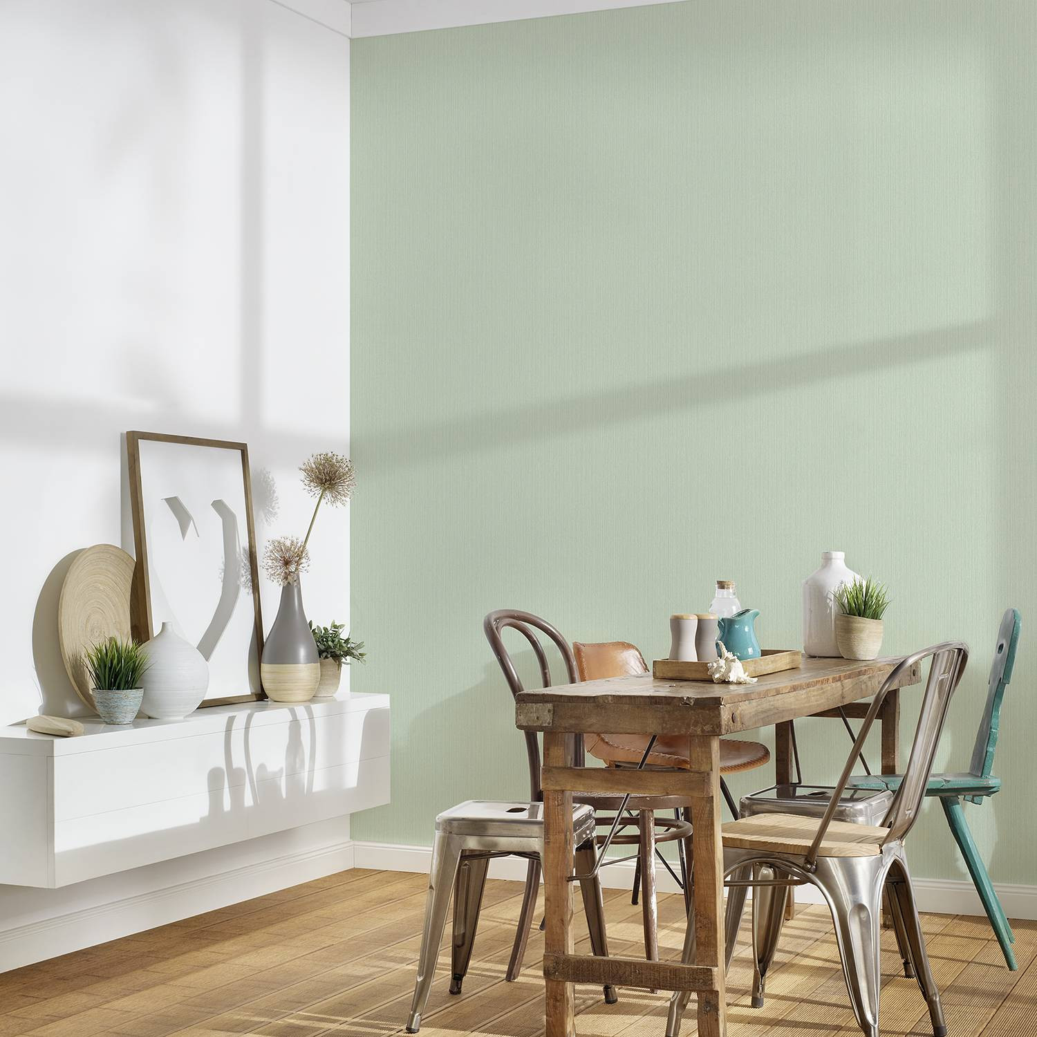home24 Vliesbehang Michalsky Change is good lichtgroen Breedte: 53 cm, Lengte: 1005 cm