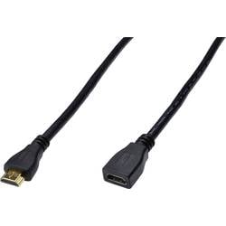 Digitus HDMI Verlängerungskabel HDMI-A Stecker, HDMI-A Buchse 5.00 m Schwarz AK-330201-050-S Rund, vergoldete Steckkontakte, doppelt geschirmt HDMI-Kabel