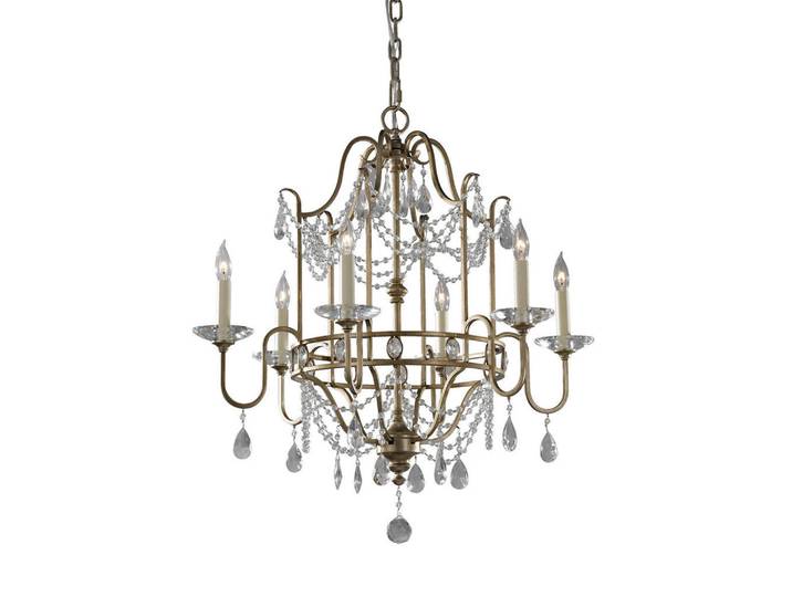 Elstead Lighting Kronleuchter, Silberfarben, Metall, Glas, 85 cm, RoHS, Lampen & Leuchten, Innenbeleuchtung, Kronleuchter
