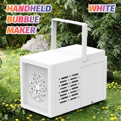 Perfect Picks Market Handheld Hole Automatic Electric Bubble Machine Toy white