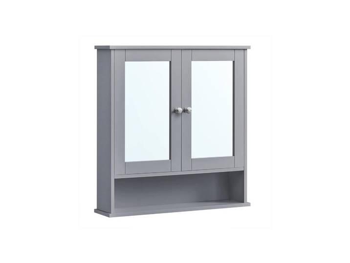 Hansiro Spiegelschrank Lusaka, Grau, 56.5x58.5x13 cm, Badezimmer, Badezimmerspiegel, Spiegelschränke