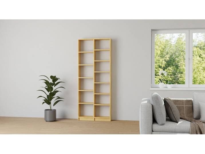 Hohes Bücherregal nach Maß - Hohes Regal mit vielen Optionen Buche Natur geölt