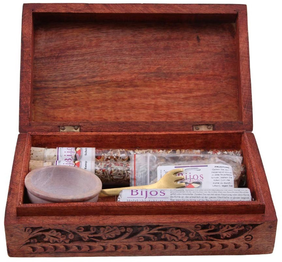 Incense set in houten doos met 2 mengsels en accessoires