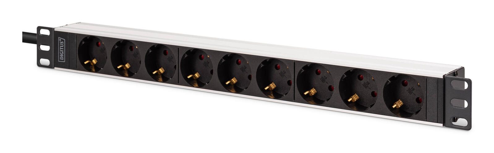 Digitus DN-95440 Stromverteilereinheit (PDU) 9 AC-Ausgänge 1U Schwarz, Silber