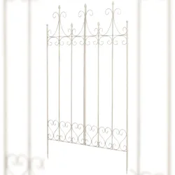 DELUKE Rankgitter KALLE 100x2x150cm, Metall, Antik-Creme Rankhilfe Kletterpflanzen Gartendekoration