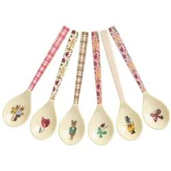 RICE Melamin Teelöffel Nathalie Lété 6er, 14,5 x 3,5 cm