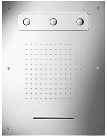 Herzbach Living Spa Decken-Regenbrause 11.630480.2.01 Edelstahl poliert, 630x480mm, Regen/Spin-Jet/Schwall