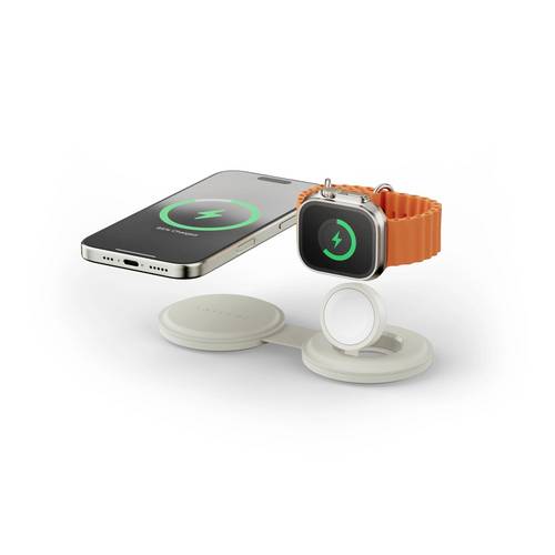 Satechi Induktions-Ladegerät OntheGo 2-in-1 Wireless Charger ST-QTG21W Weiß