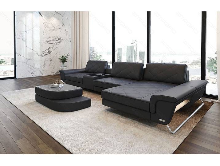 Ecksofa Bari Eleganz L-Form in Leder