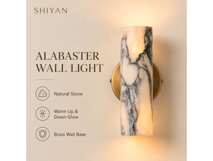 Lampes en pierre de nuage SHIYAN, style italien, pierre naturelle, marbre, lumière de luxe, décoration de la maison, appliques murales modernes