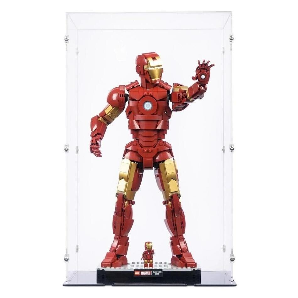 iDisplayit Acryl-Display für LEGO 76344 Iron Man Mark 3 Sammleredition (Mit schwarzem Boden) (EC261843N-BLK)