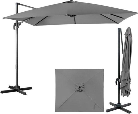 Famanu Sonnenschirm Rechteckig 300 cm - Höhenverstellbar und Klappbar mit Kreuzfuß
