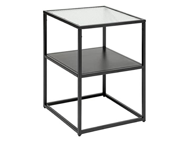 Atmosphera Beistelltisch Aldir – Metall und Hartglas – Schwarz