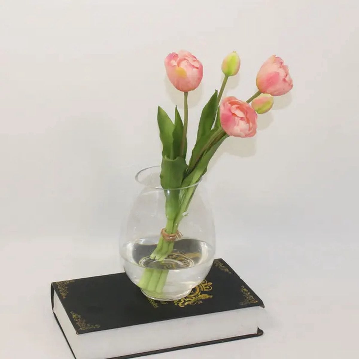 Luxe Real Touch Tulpen Roze - Dubbele Franse Tulpen - Kunstbloemen - 40 cm