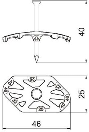 OBO Bettermann Collier à clou Nagel-Fix 2.0 46 × 25 × 40 (2222837)