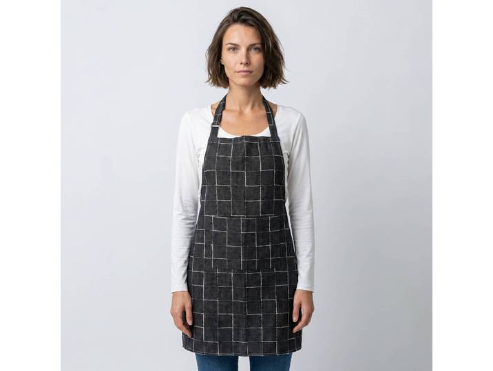 Tablier cuisine carreaux forme bavette - Blancheporte