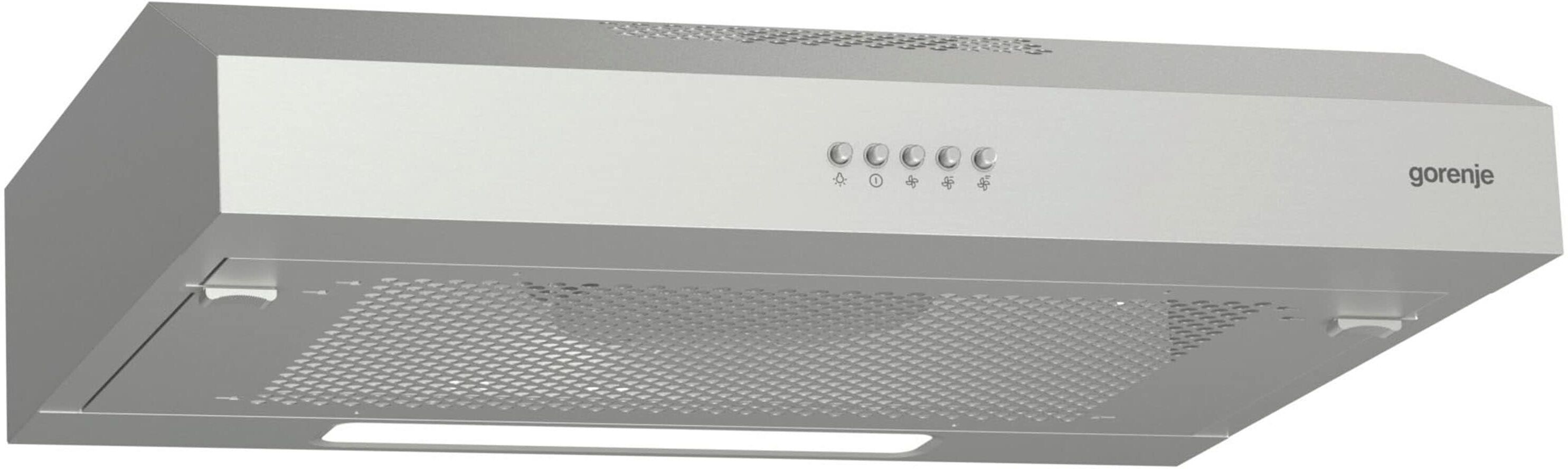Gorenje Unterbauhaube "WHU629ES/S", Energieeffizienz: B, silber, B:59,6cm H:12,5cm T:46,8cm, Dunstabzugshauben, max. Luftleistung 200m³/h, Unterbauhaube