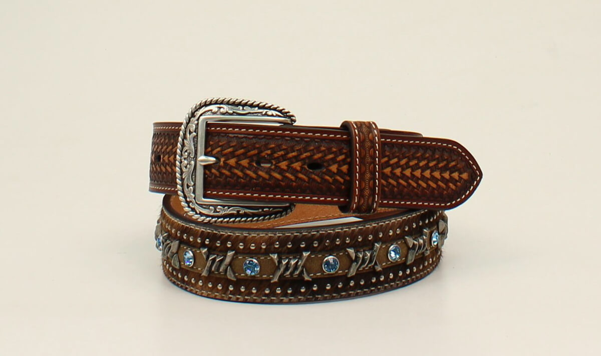 Men's Barbed wire belt in Brown, Size: 38 by Ariat