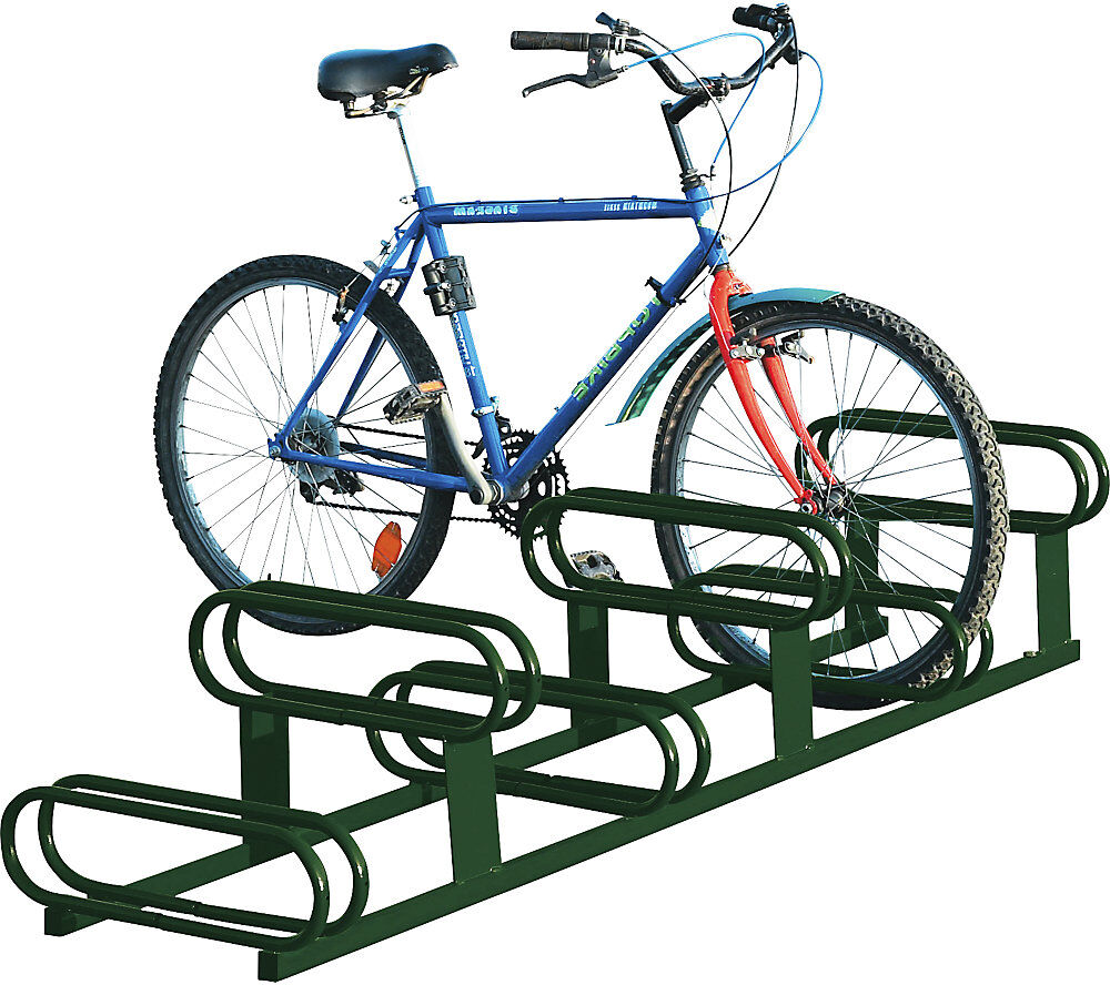 Fahrradständer höhenversetzt, 6 Stellplätze, moosgrün PROCITY