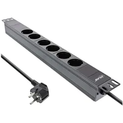 InLine, Steckdosenleiste, 19" Steckdosenleiste (6x, CEE 7/7, 2 m)