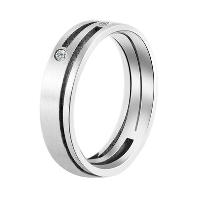 Partnerring AKZENT "Secret Paradise, langlebig" Gr. 60, silber (silberfarbig), Fingerringe, Damen, 60, Edelstahl