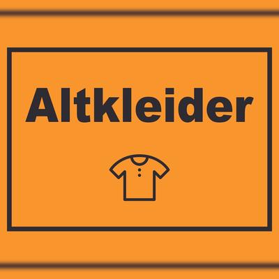 HB-Druck Altkleider Mülltrennung Schild Text Symbol Shirt Hemd Hose waagerecht A2 (420x594mm)