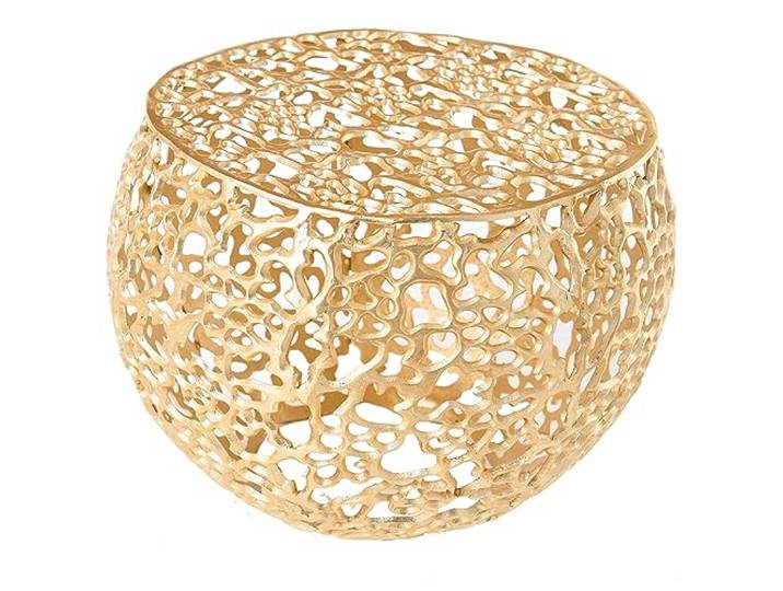 riess-ambiente.de Filigraner Design Couchtisch Abstract Leaf 50cm Gold Handarbeit