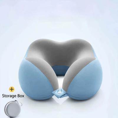 Friendly Fresh Finds Comfortable U Shaped Neck Pillow With Storage Bag Ideal For Travel, Napping, And Office Use blue