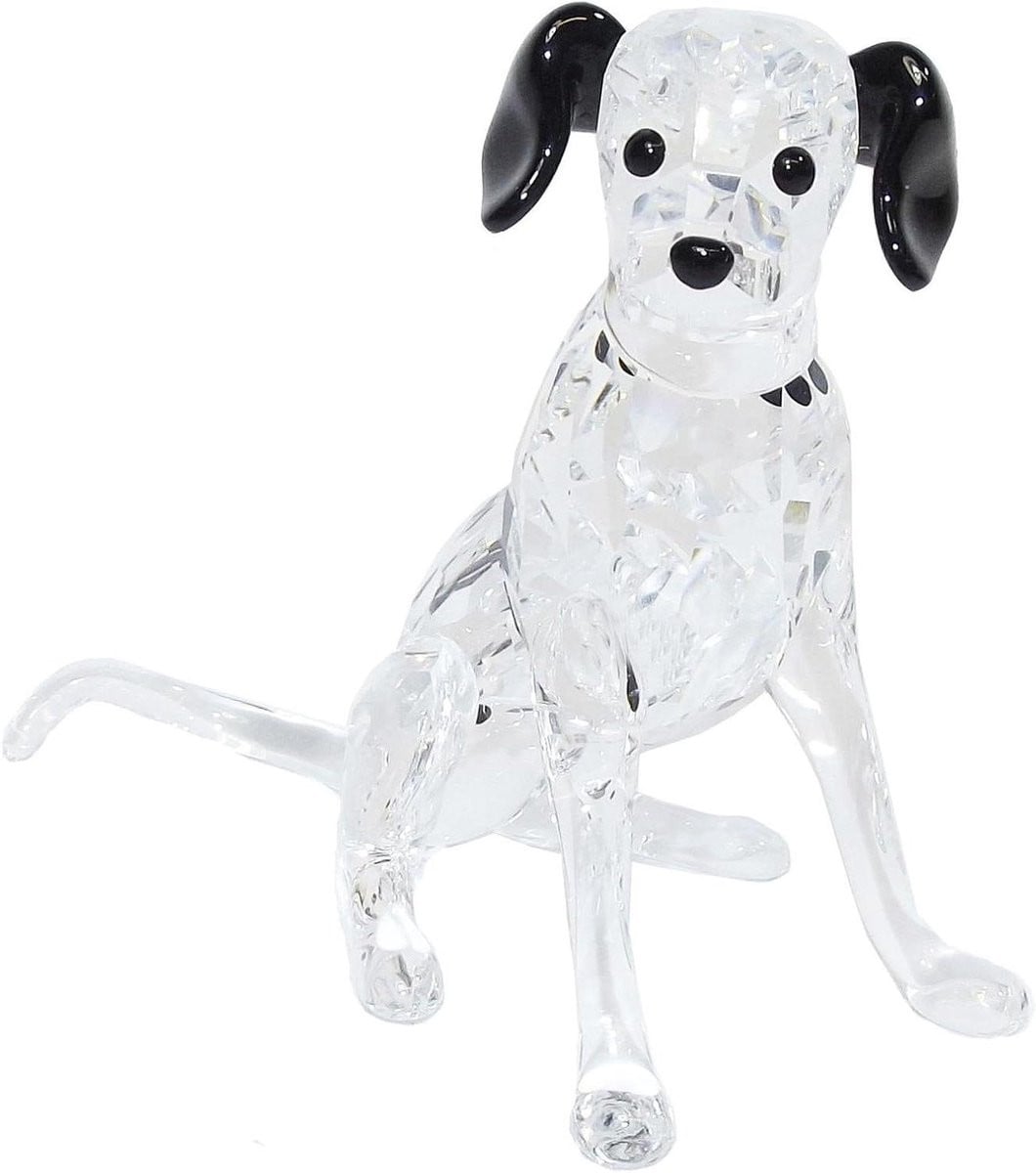Moeder Dalmatier Beeldje - Decoratief Kristallen Hond Beeldje - Zilverkleurig - Hoogte: 6,8 cm
