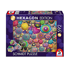 Schmidt Spiele Puzzle - Hexagon Edition - Mandala-Steine - 592 Teile 311420