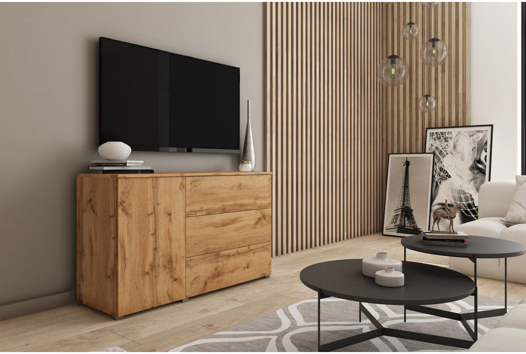 Zipcode Design Wander 110cm Sideboard Wotan Oak 68cm H X 110cm W X 39cm D