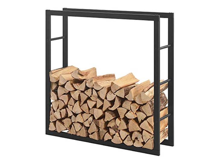 [en.casa] Kaminholzregal 100x100x25cm Brennholzregal Feuerholzregal Holzhalter